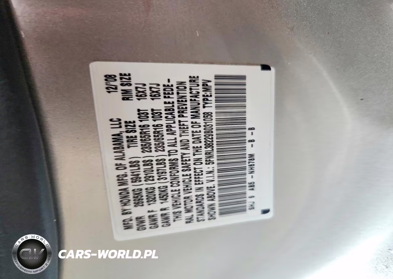 2009 Honda Odyssey Lx VIN:5FNRL38229B031058 - 14
