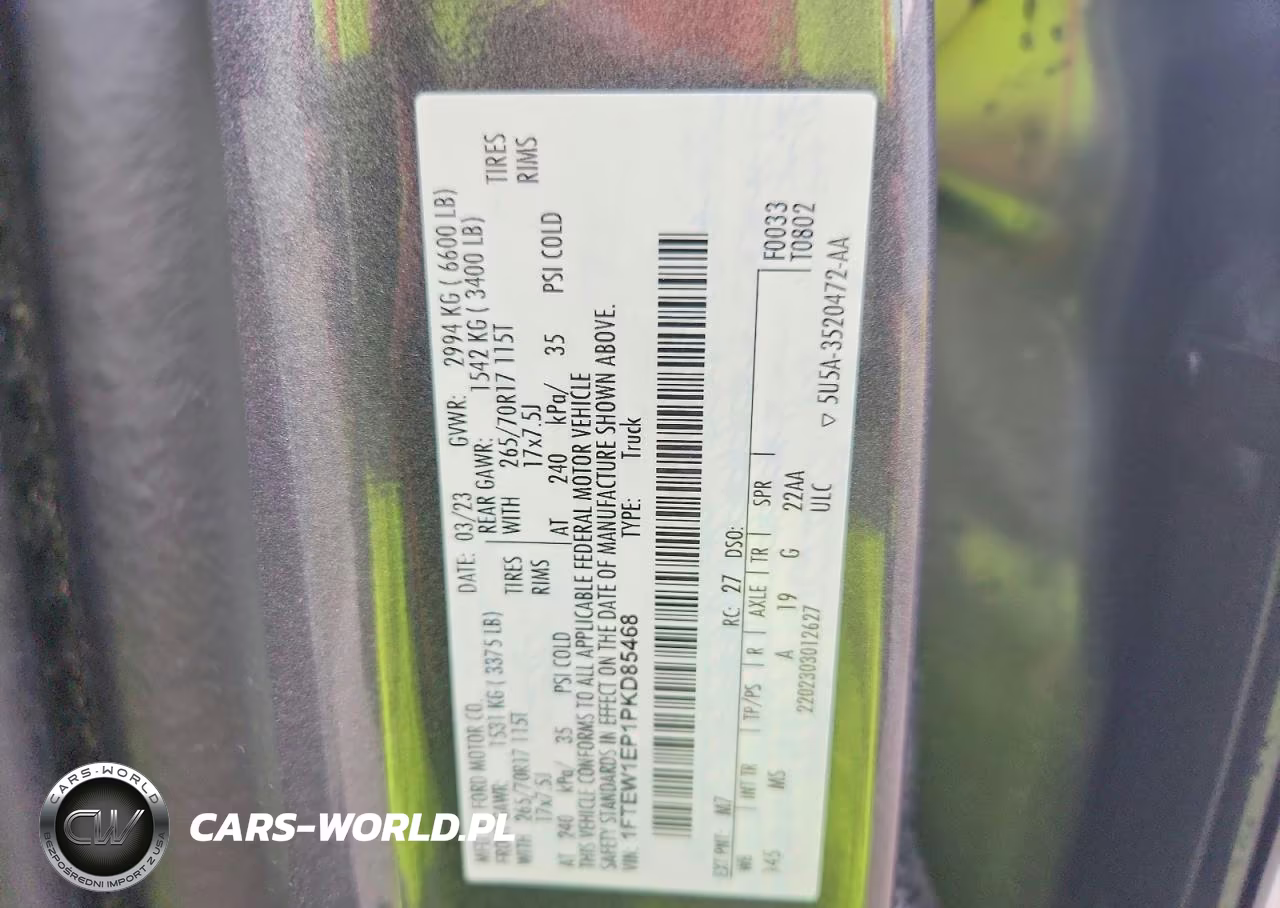 2023 Ford F150 Supercrew VIN:1FTEW1EP1PKD85468 - 12