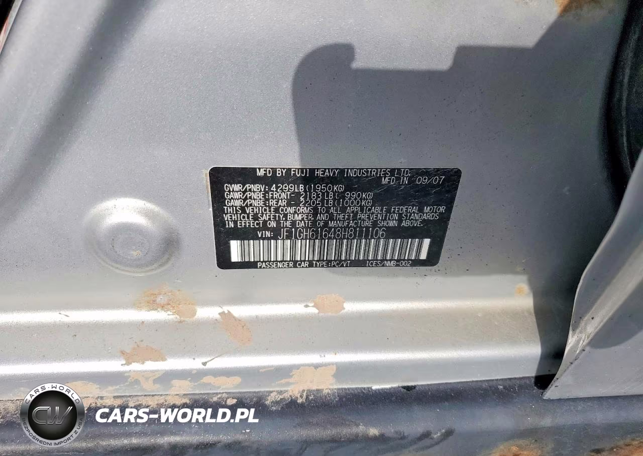 2008 Subaru Impreza 2.5I VIN:JF1GH61648H811106 - 12