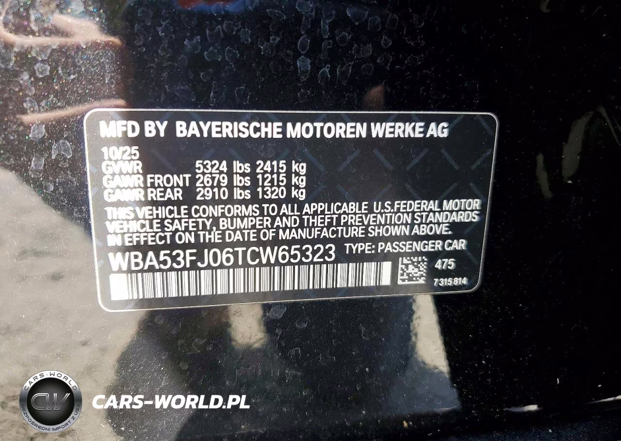 2026 BMW 530 Xi VIN:WBA53FJ06TCW65323 - 13