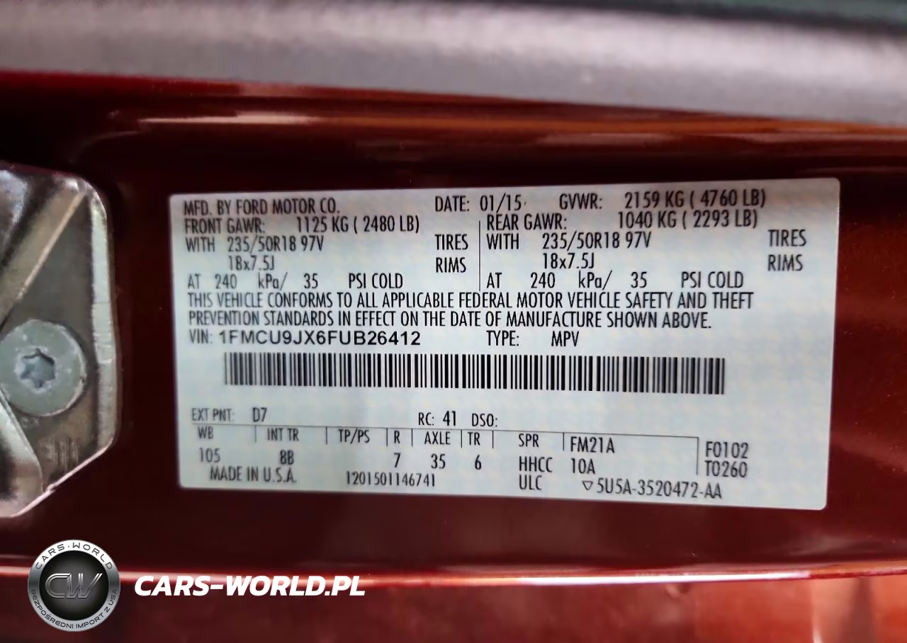 2015 Ford Escape Titanium VIN:1FMCU9JX6FUB26412 - 13