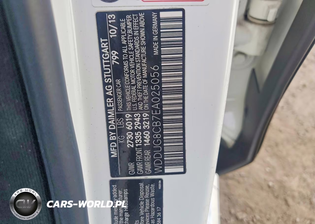 2014 Mercedes-Benz S 550 VIN:WDDUG8CB7EA025056 - 12