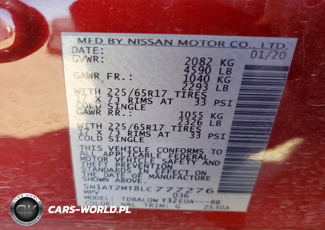 2020 Nissan Rogue Sv VIN:5N1AT2MT8LC777276 - 12