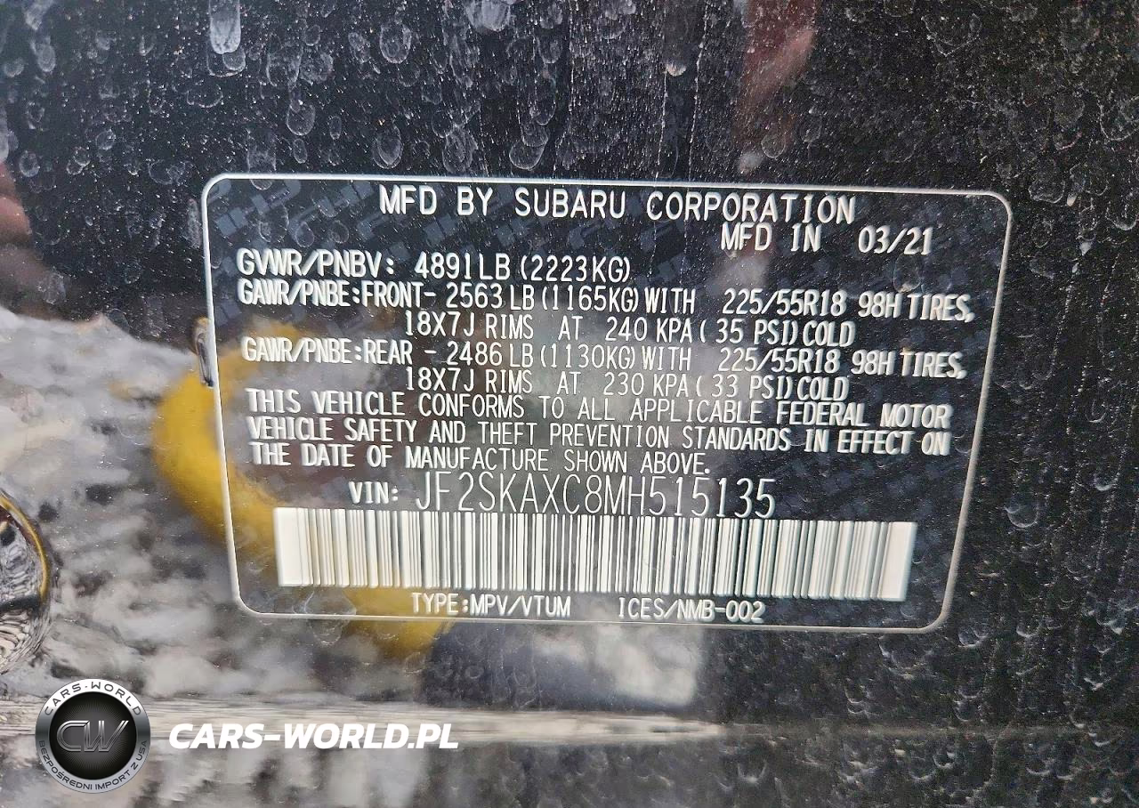 2021 Subaru Forester Touring VIN:JF2SKAXC8MH515135 - 14