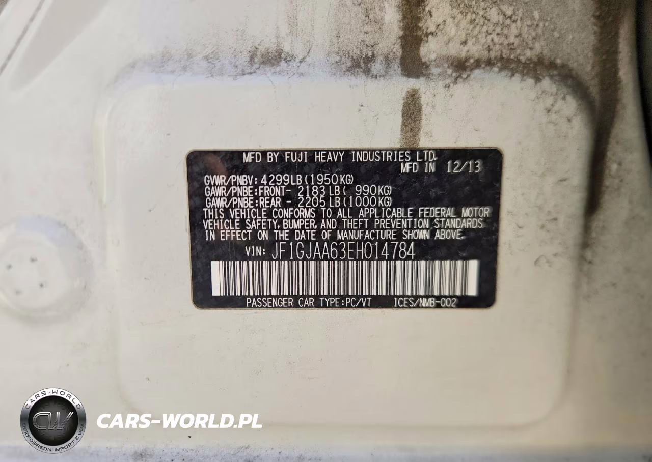 2014 Subaru Impreza VIN:JF1GJAA63EH014784 - 13