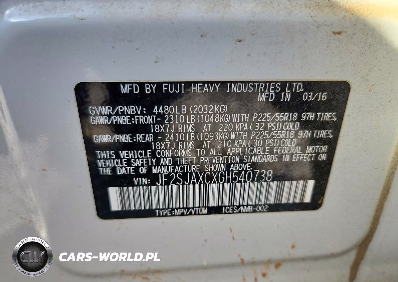 2016 Subaru Forester 2.5I Touring VIN:JF2SJAXCXGH540738 - 13