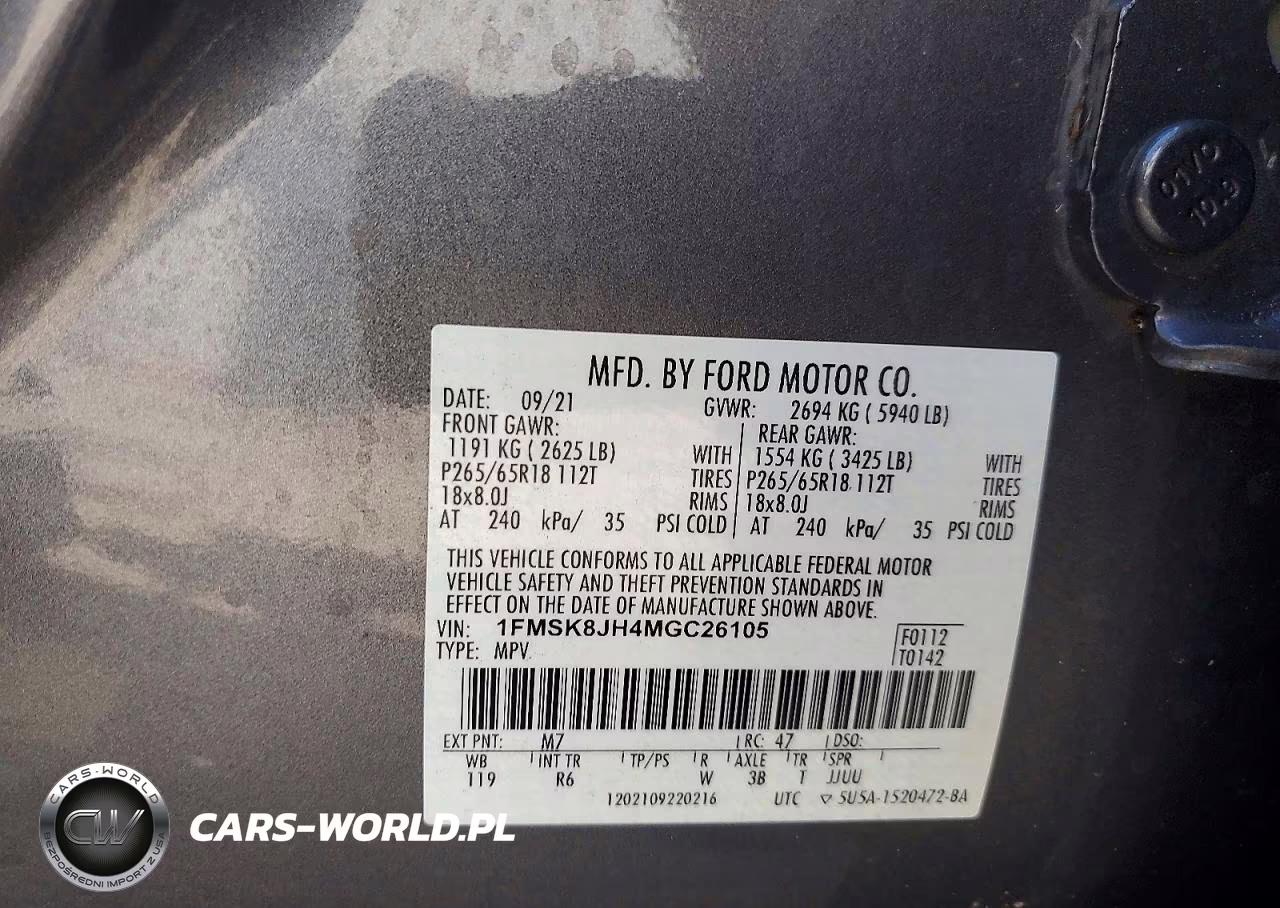 2021 Ford Explorer Timberline VIN:1FMSK8JH4MGC26105 - 14