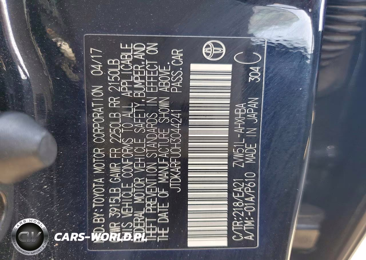 2017 Toyota Prius Three Touring VIN:JTDKARFU0H3044241 - 12