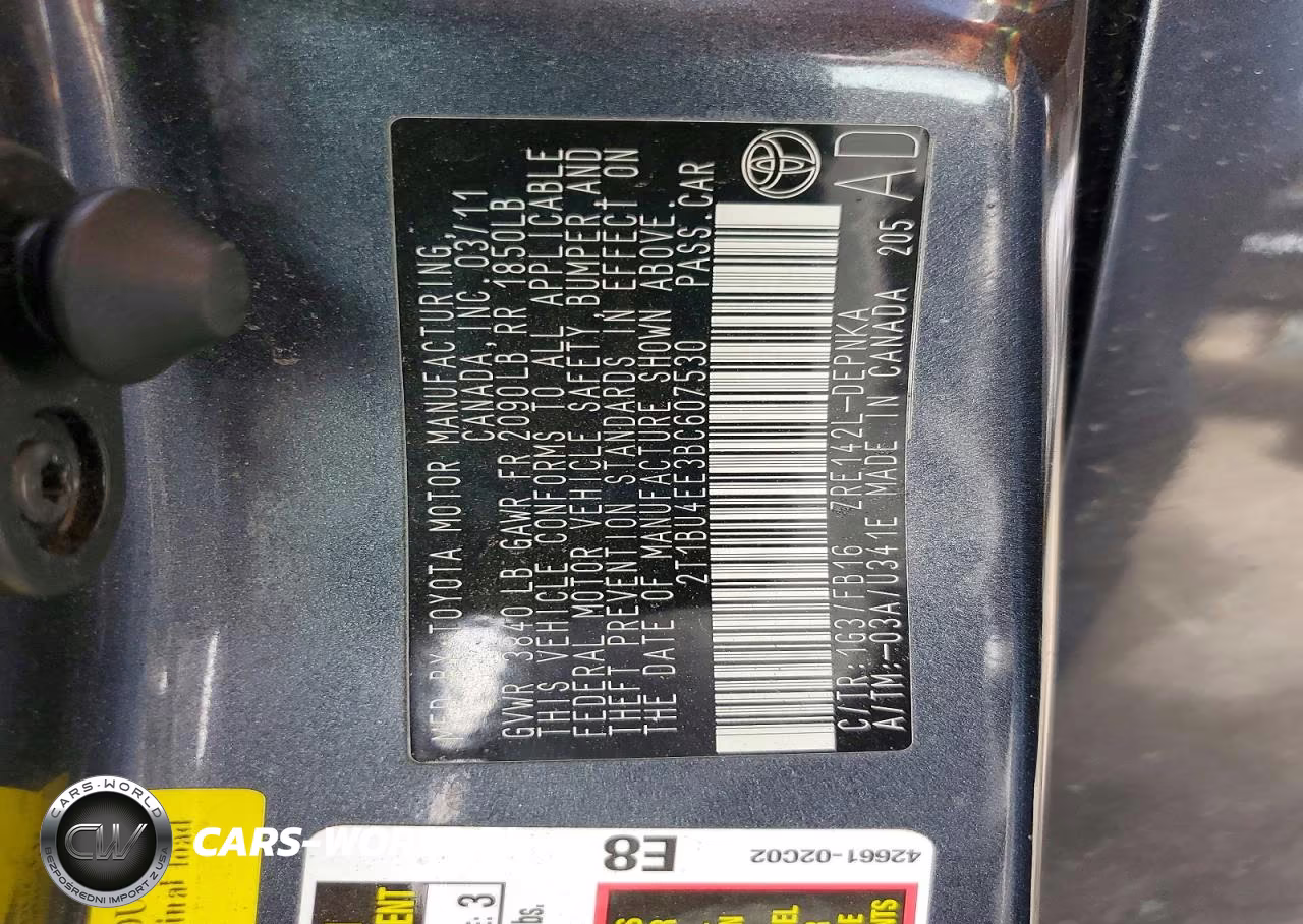 2011 Toyota Corolla Le VIN:2T1BU4EE3BC607530 - 12