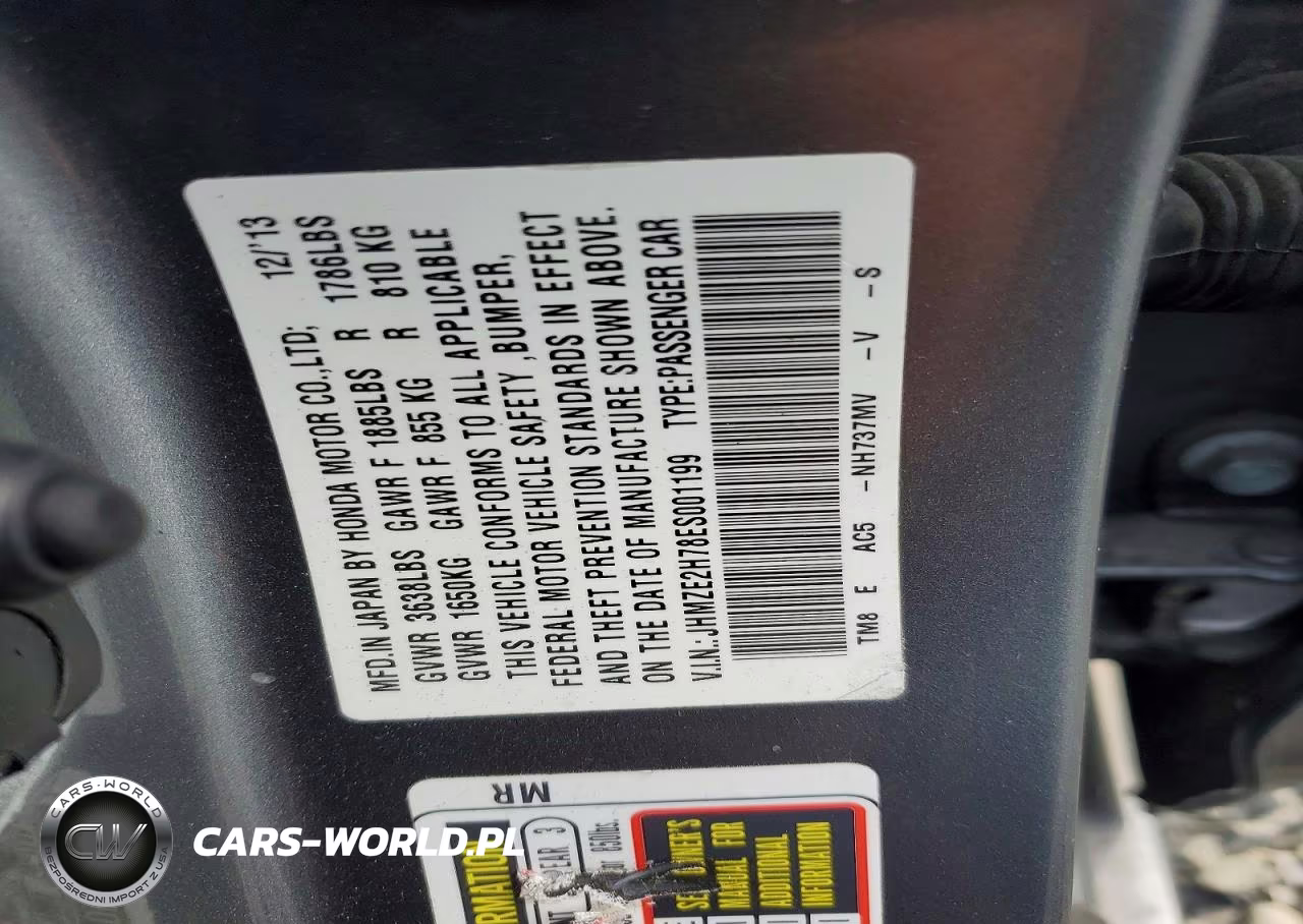 2014 Honda Insight Ex VIN:JHMZE2H78ES001199 - 12