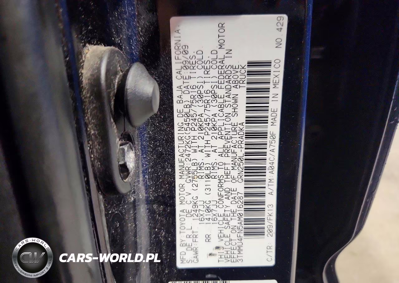 2010 Toyota Tacoma Double Cab Long Bed VIN:3TMMU4FN5AM016287 - 12