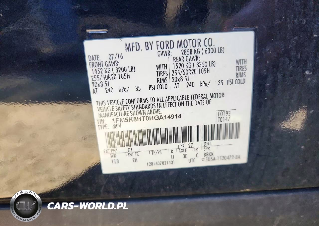 2017 Ford Explorer Platinum VIN:1FM5K8HT0HGA14914 - 13