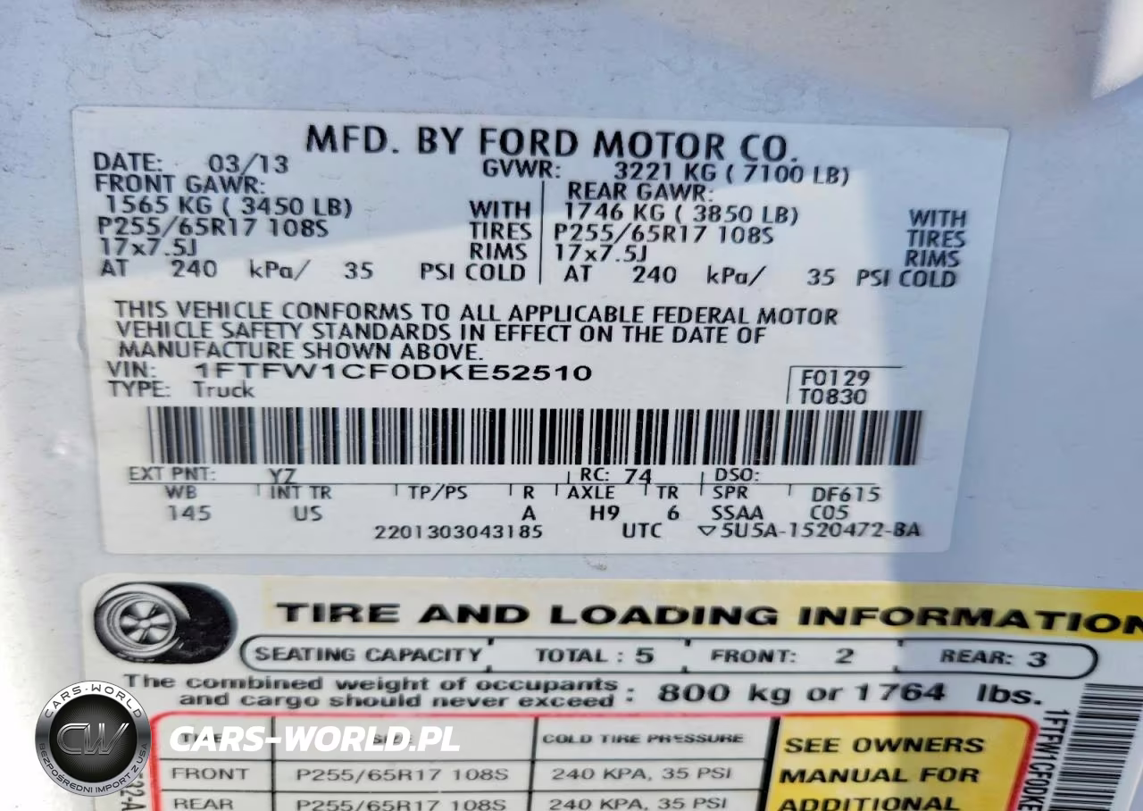 2013 Ford F150 Supercrew VIN:1FTFW1CF0DKE52510 - 12