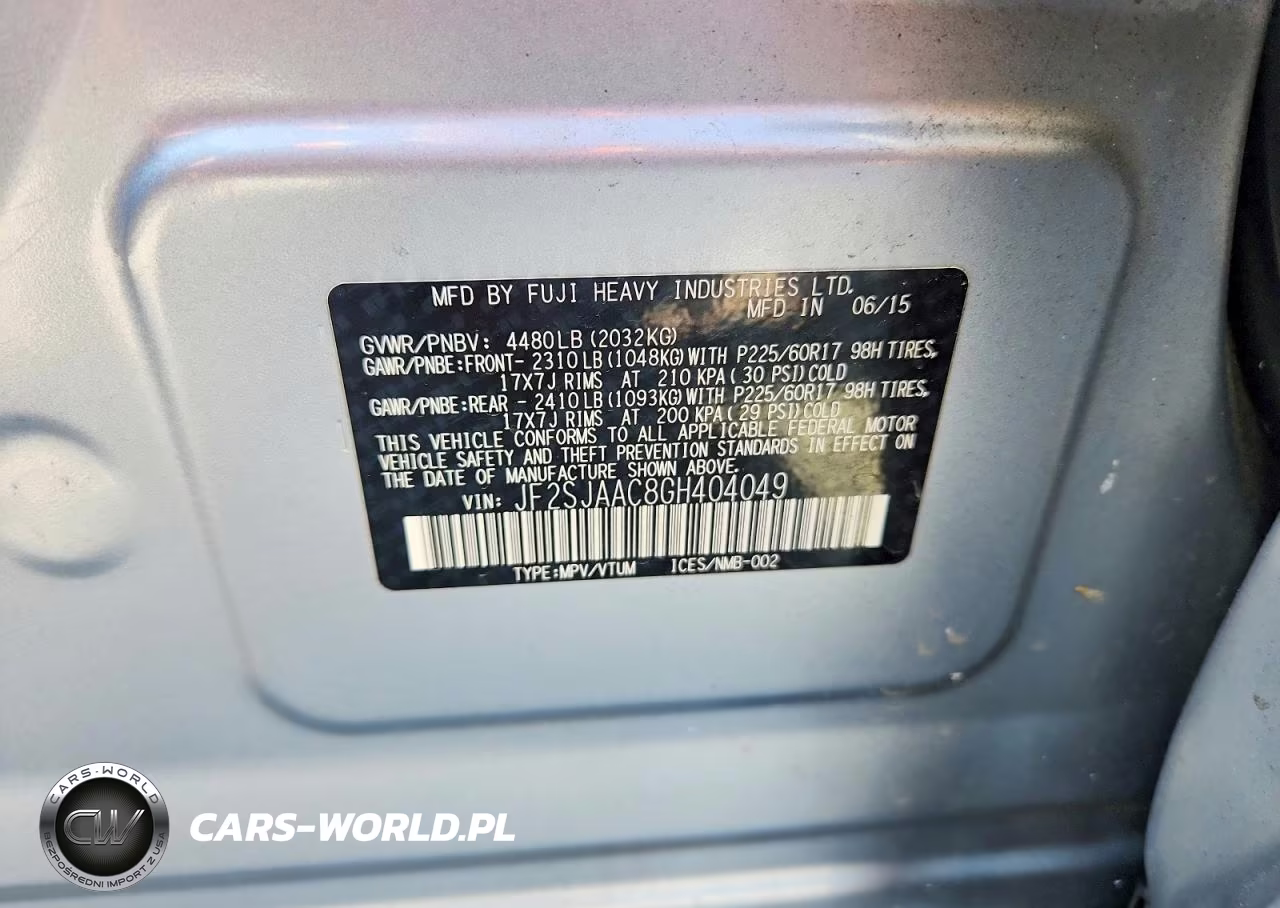 2016 Subaru Forester 2.5I VIN:JF2SJAAC8GH404049 - 13