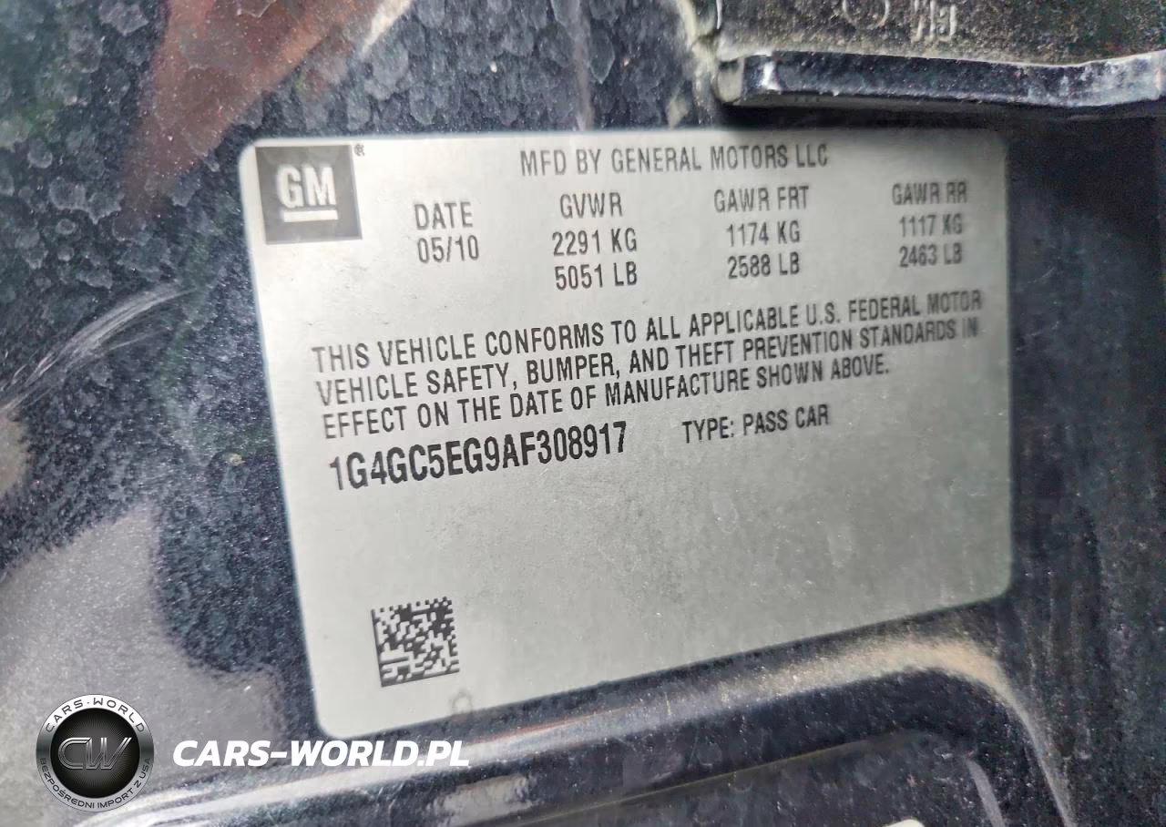 2010 Buick Lacrosse Cxl VIN:1G4GC5EG9AF308917 - 12