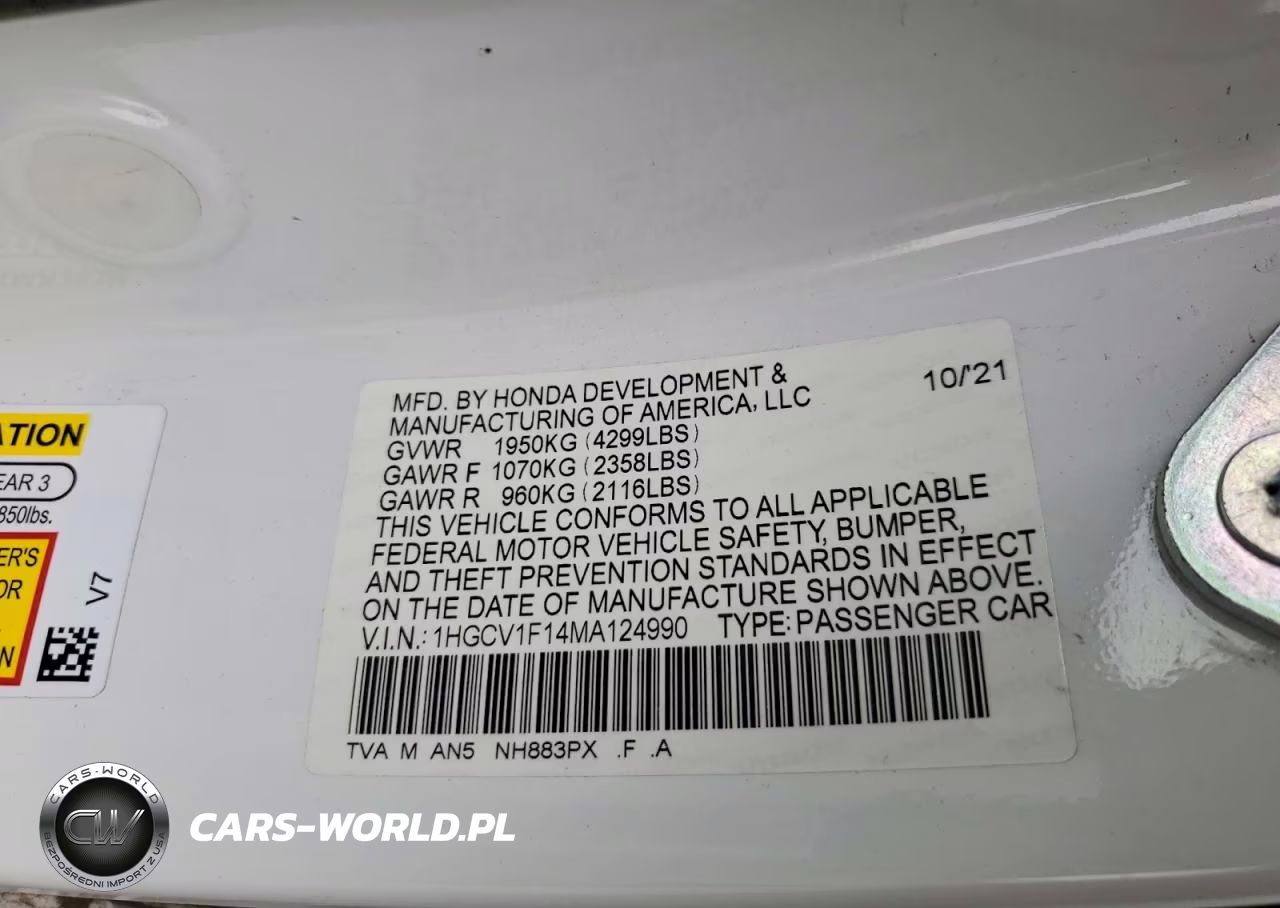 2021 Honda Accord Lx VIN:1HGCV1F14MA124990 - 12