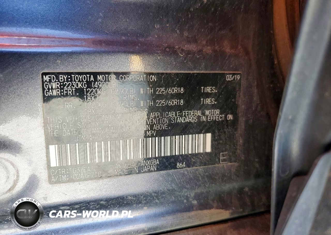 2019 Toyota Rav4 Limited VIN:JTMDWRFV0KD502686 - 13