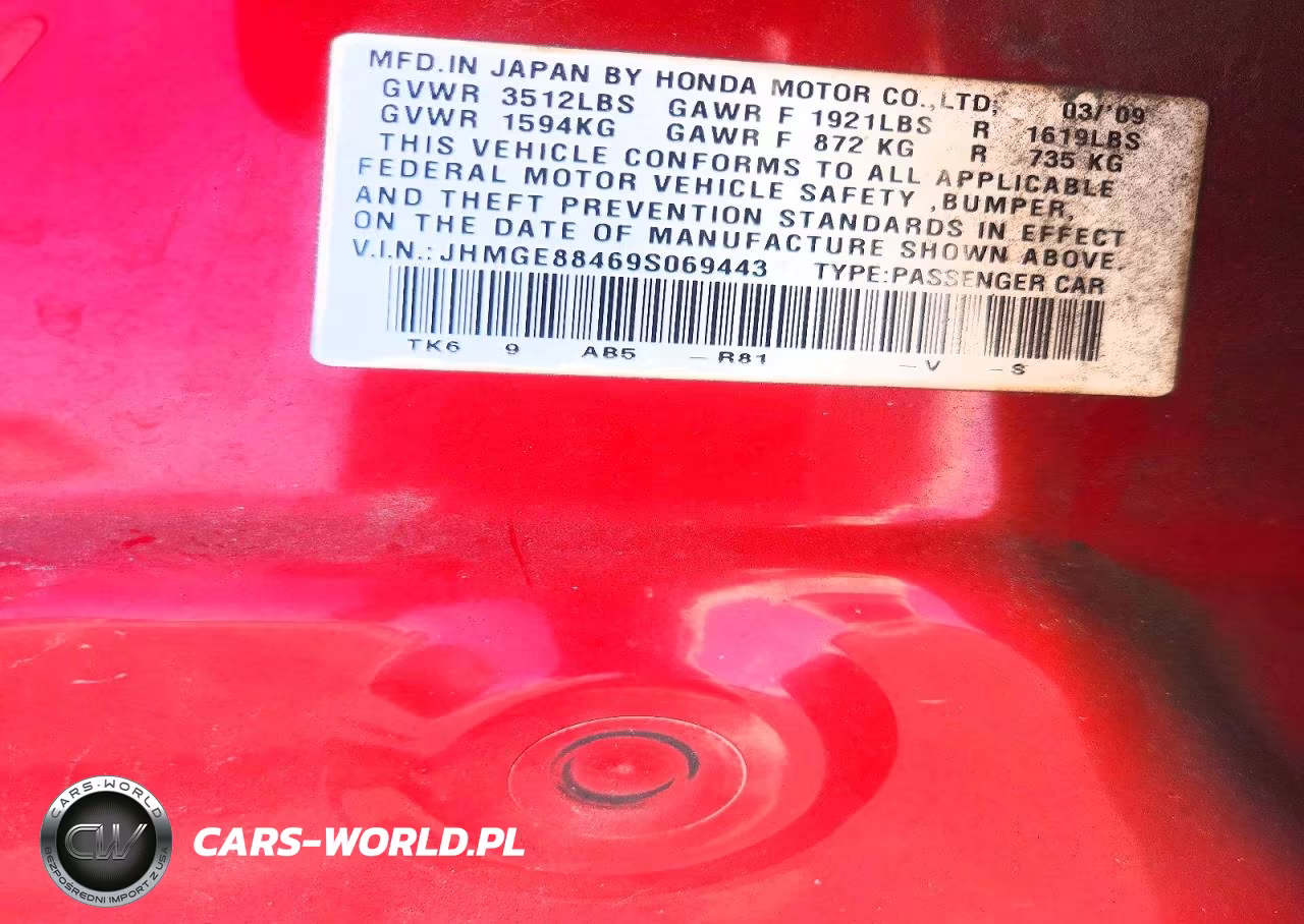 2009 Honda Fit Sport VIN:JHMGE88469S069443 - 12