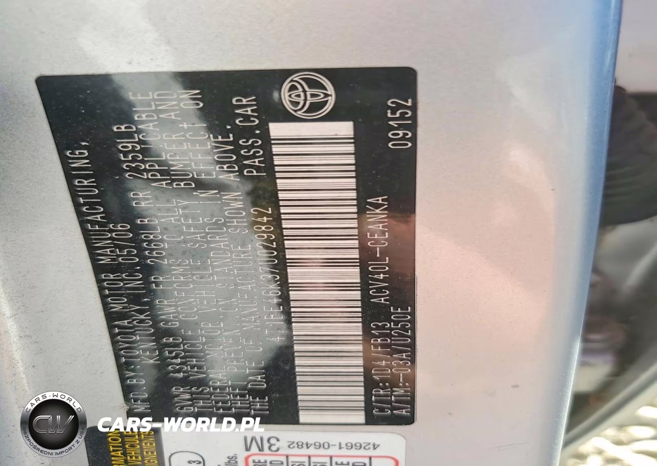 2007 Toyota Camry Le VIN:4T1BE46K37U029842 - 12