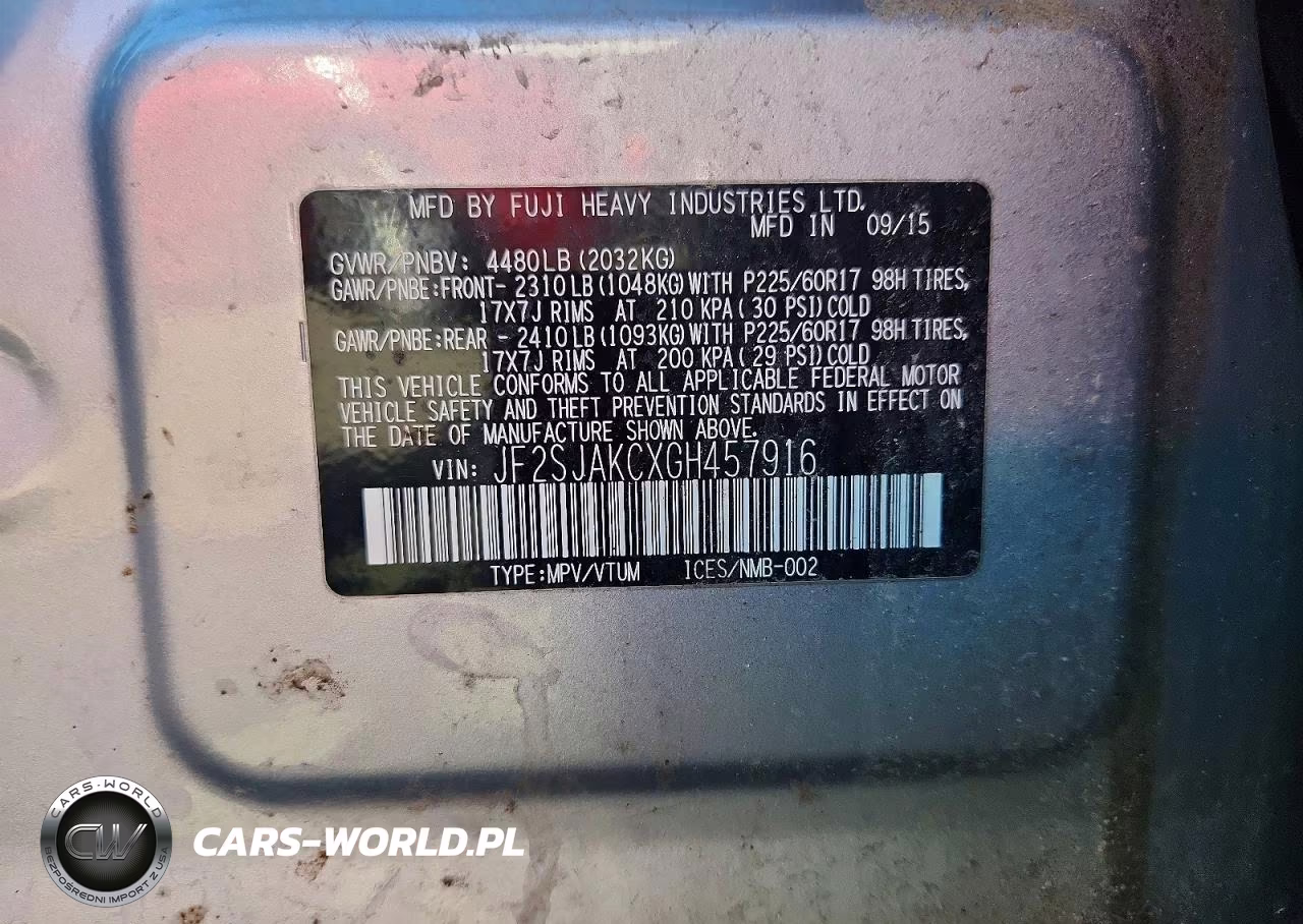 2016 Subaru Forester 2.5I Limited VIN:JF2SJAKCXGH457916 - 13