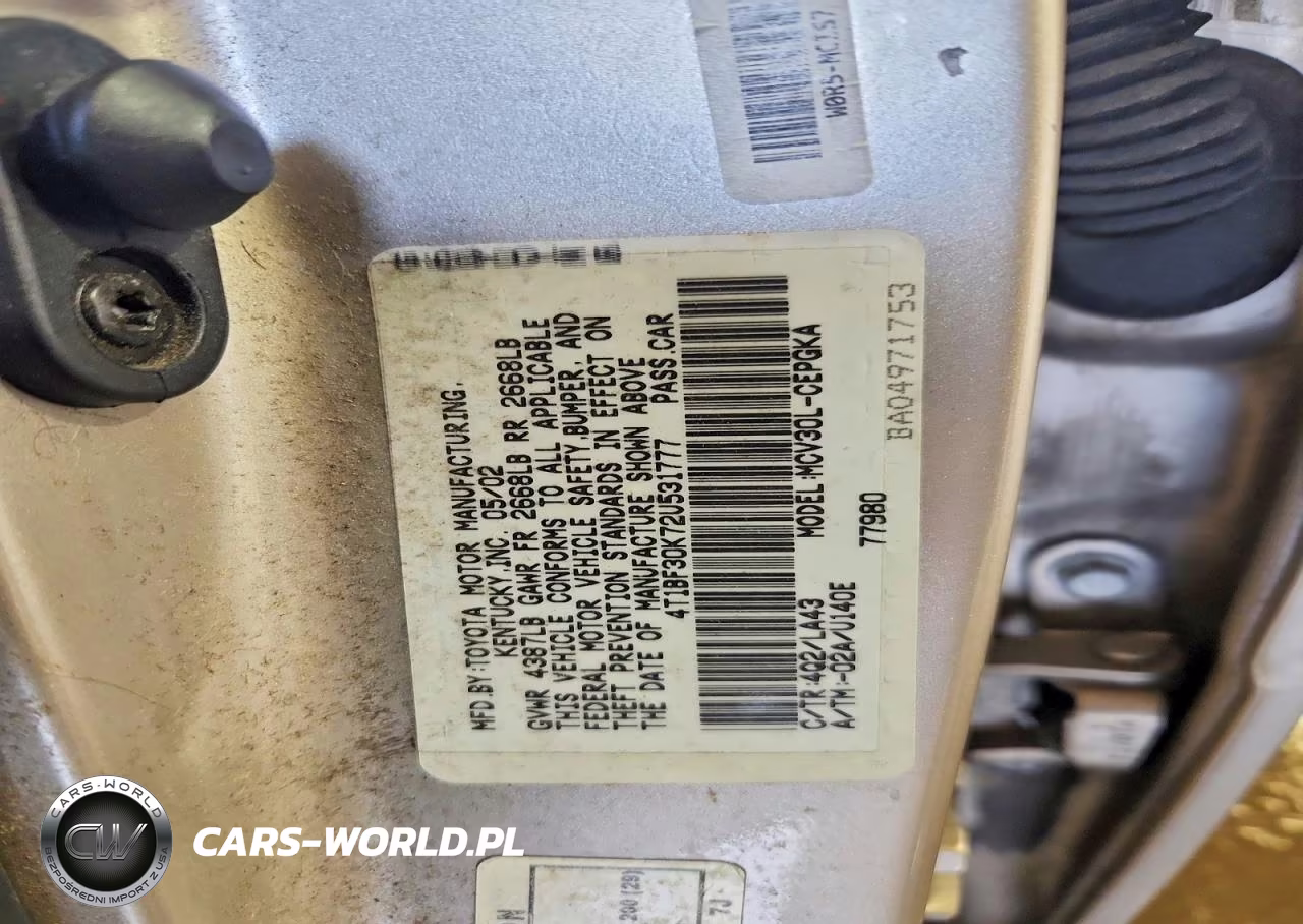 2002 Toyota Camry Xle V6 VIN:4T1BF30K72U531777 - 12