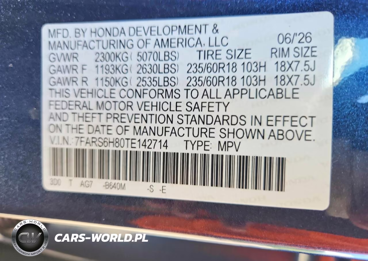 2026 Honda Cr-V Sport-L VIN:7FARS6H80TE142714 - 13