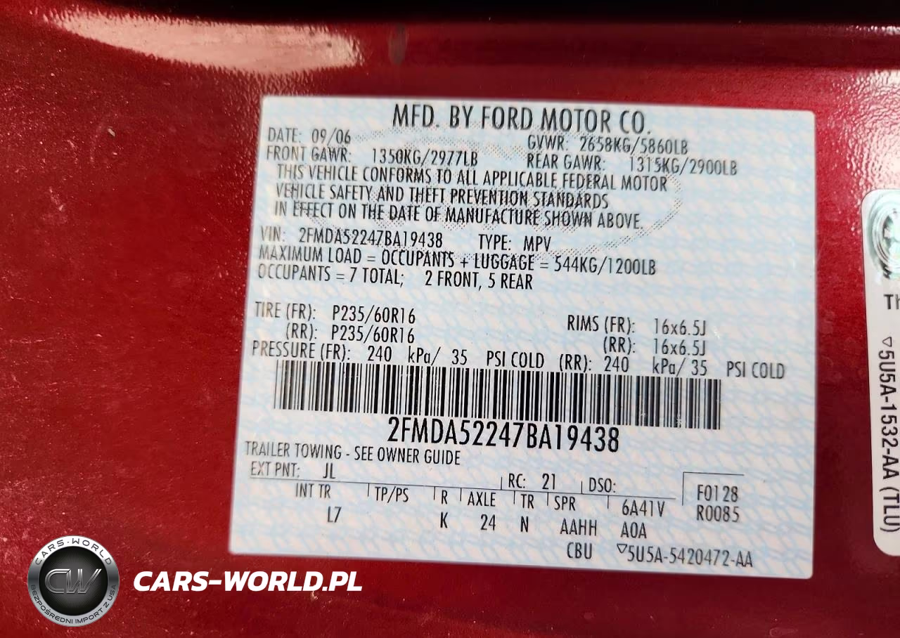 2007 Ford Freestar Sel VIN:2FMDA52247BA19438 - 13