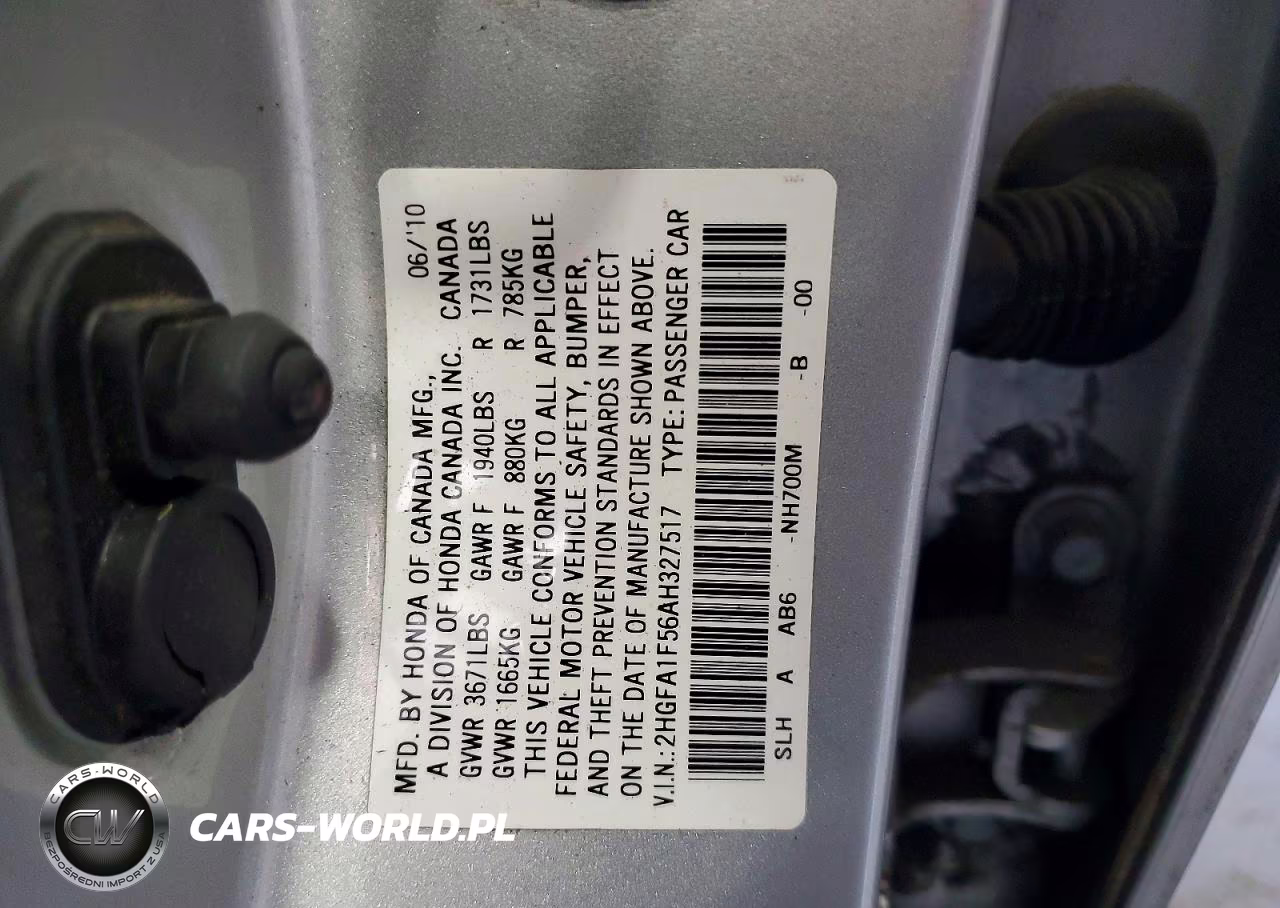 2010 Honda Civic Lx VIN:2HGFA1F56AH327517 - 13