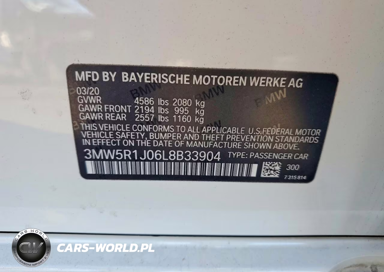 2020 BMW 330I VIN:3MW5R1J06L8B33904 - 12