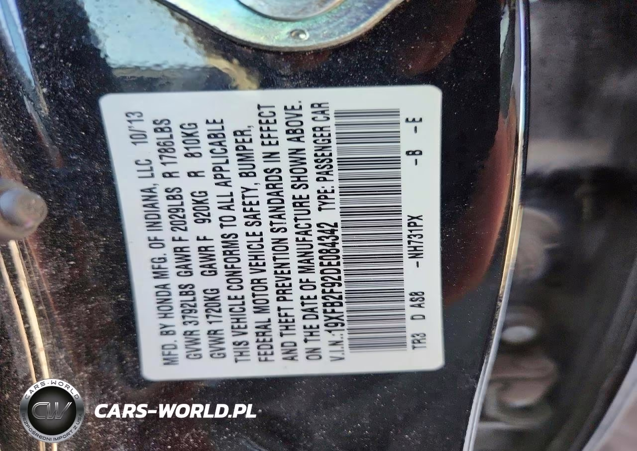 2013 Honda Civic Exl VIN:19XFB2F92DE084342 - 13