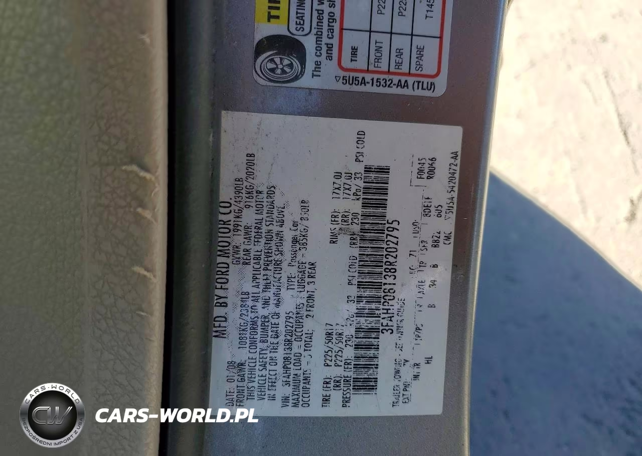 2008 Ford Fusion Sel VIN:3FAHP08138R202795 - 12