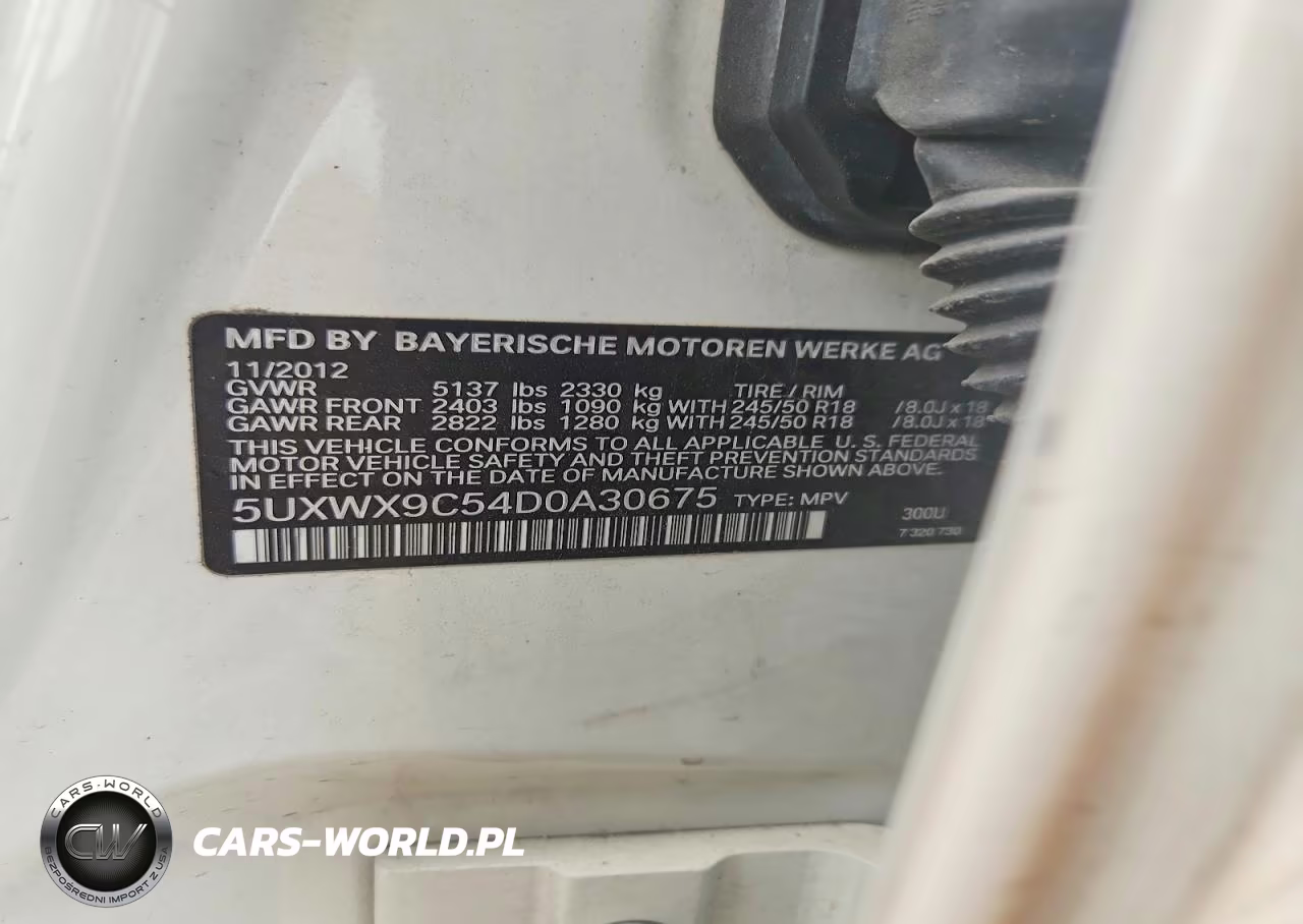 2013 BMW X3 xDrive28I VIN:5UXWX9C54D0A30675 - 12