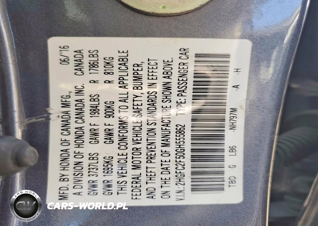 2016 Honda Civic Lx VIN:2HGFC2F50GH555862 - 12
