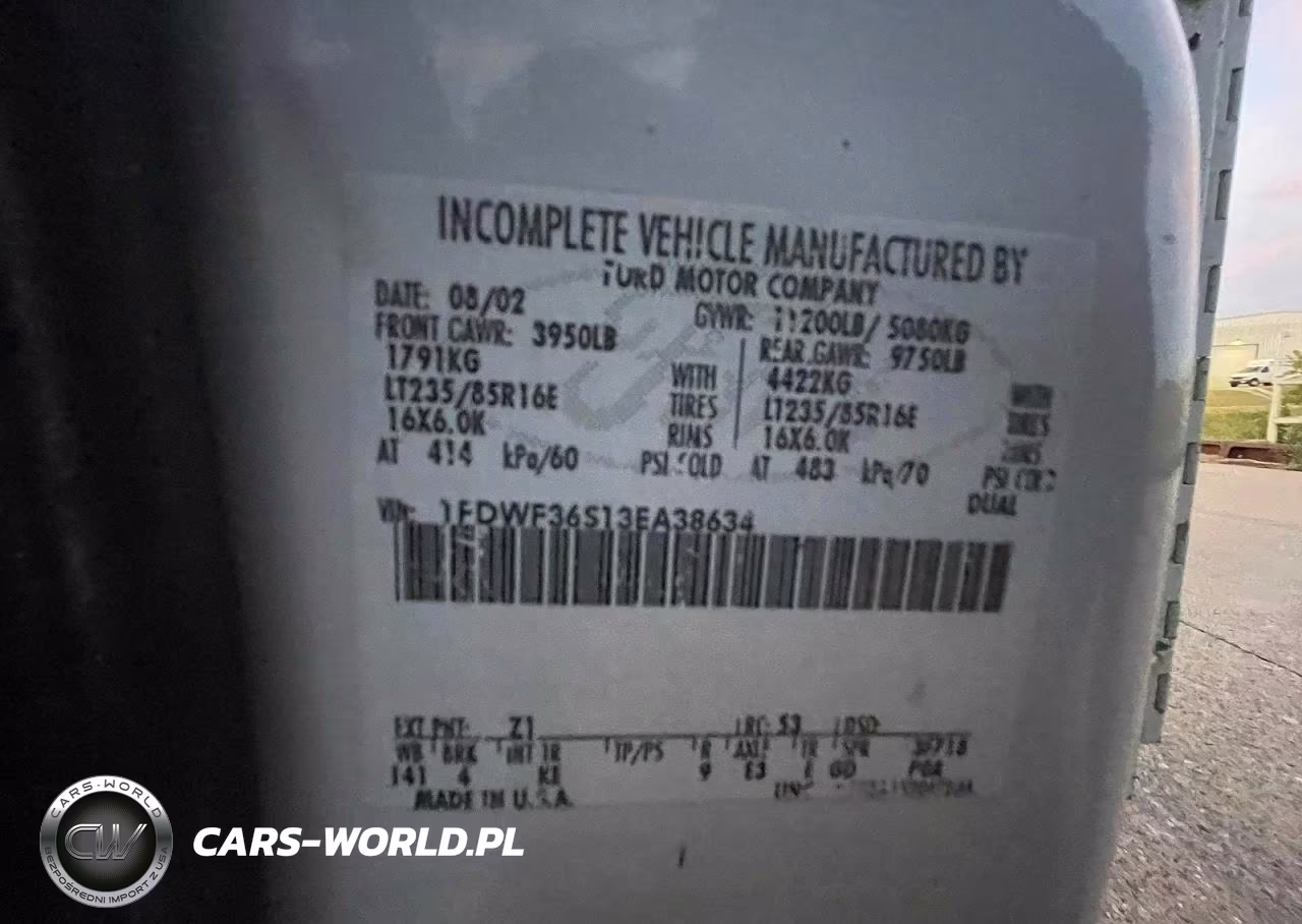 2003 Ford F350 Super Duty VIN:1FDWF36S13EA38634 - 10