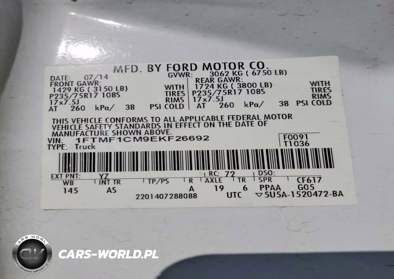 2014 Ford F150 VIN:1FTMF1CM9EKF26692 - 12