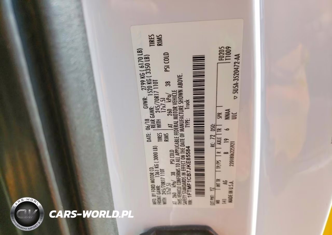 2018 Ford F150 VIN:1FTMF1CB7JKE85584 - 12