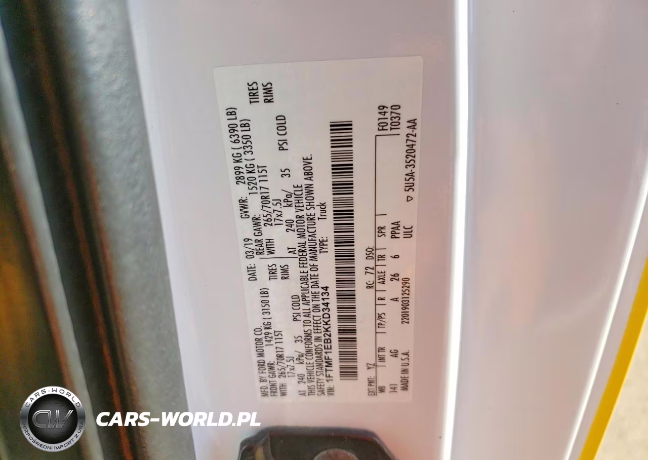 2019 Ford F150 VIN:1FTMF1EB2KKD34134 - 12