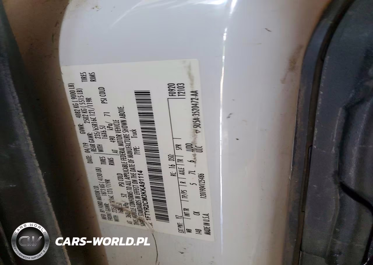 2019 Ford Transit T-250 VIN:1FTYR2CM3KKA91114 - 13