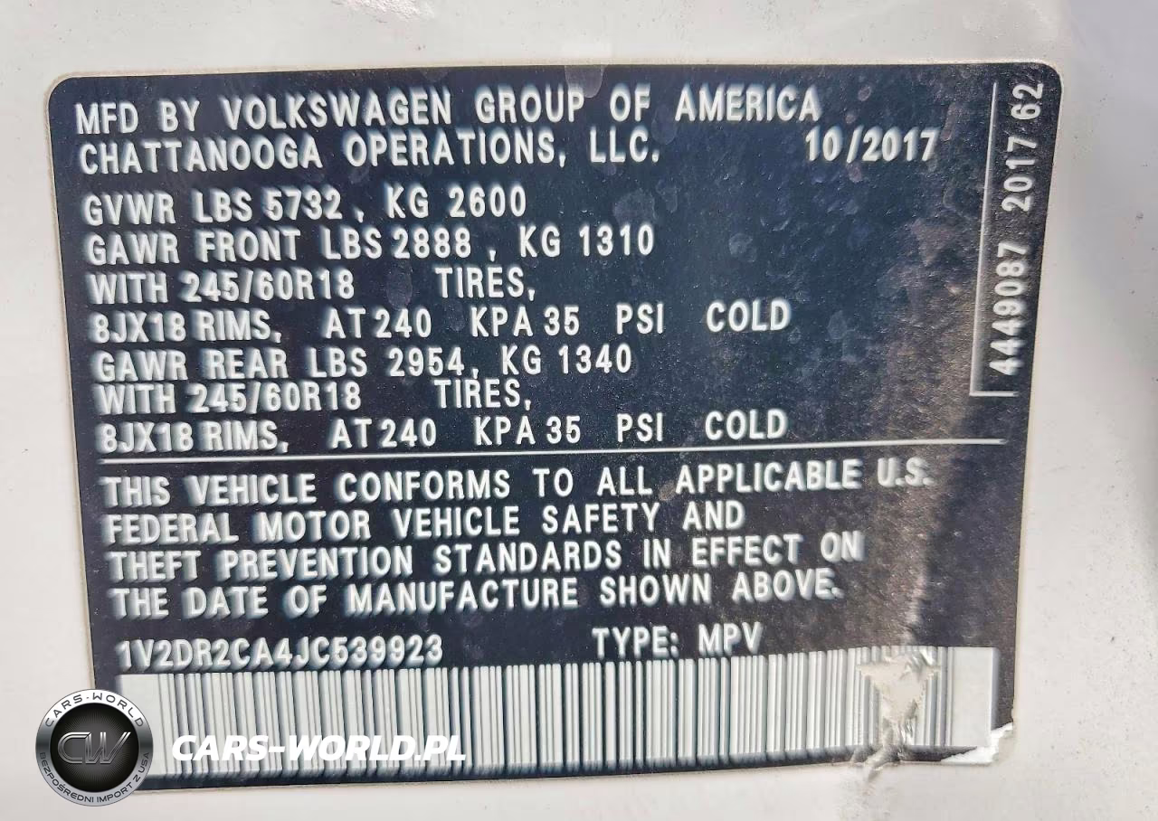 2018 Volkswagen Atlas Se VIN:1V2DR2CA4JC539923 - 14