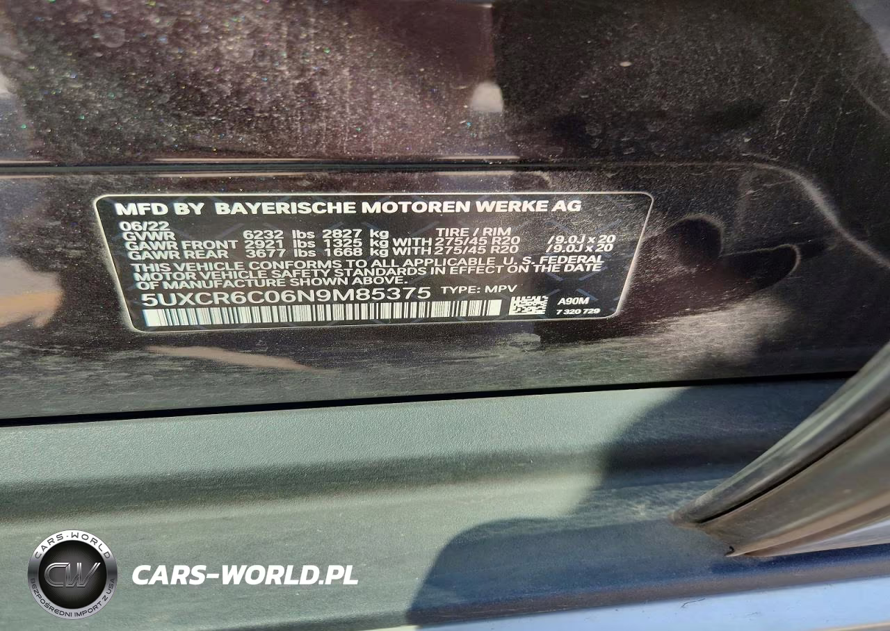 2022 BMW X5 xDrive40I VIN:5UXCR6C06N9M85375 - 13