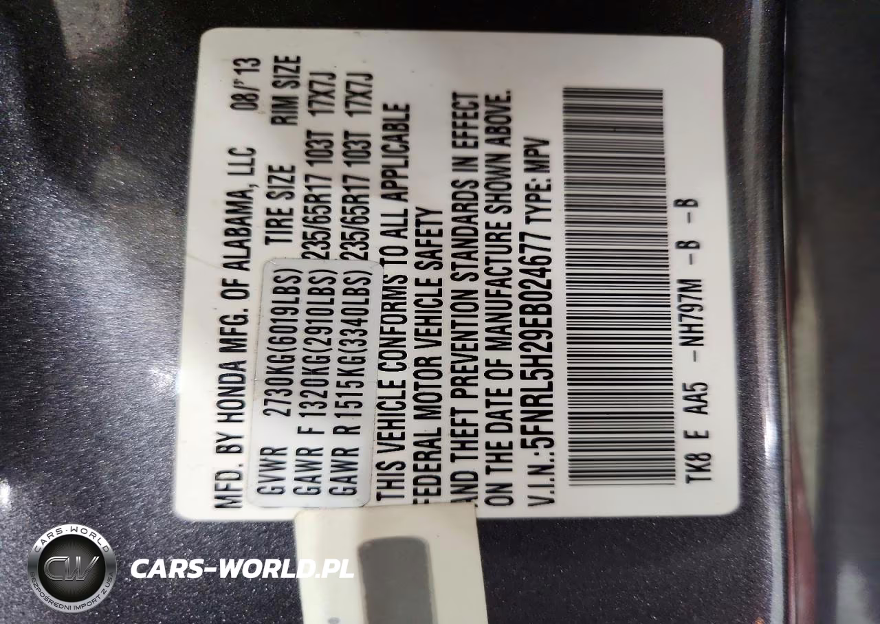 2014 Honda Odyssey Lx VIN:5FNRL5H29EB024677 - 13