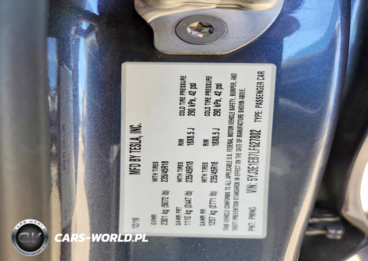 2020 Tesla Model 3 VIN:5YJ3E1EB7LF627802 - 12