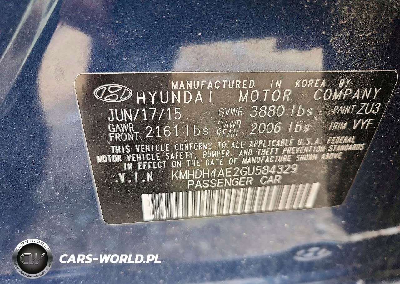 2016 Hyundai Elantra Value Edition VIN:KMHDH4AE2GU584329 - 12