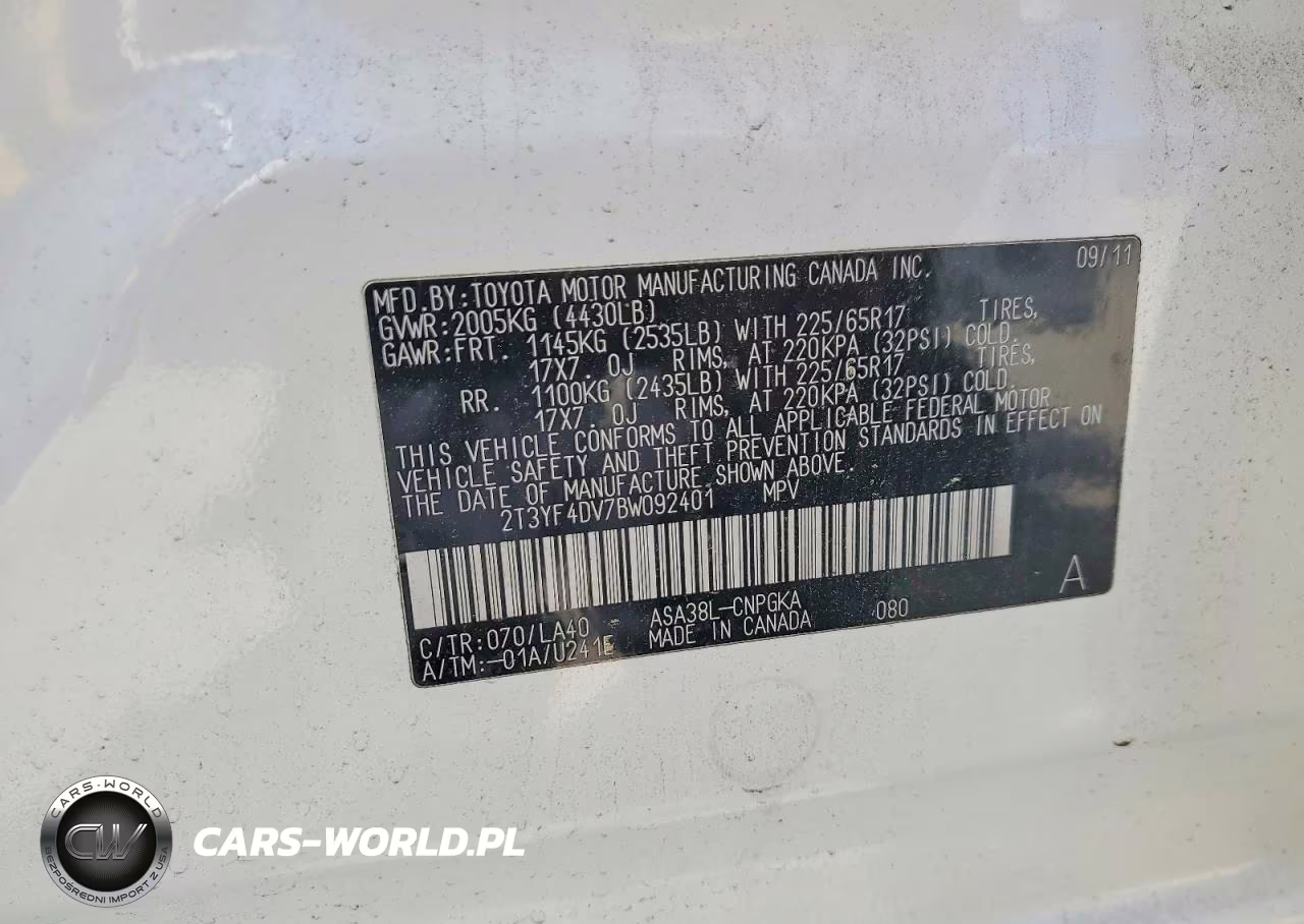 2011 Toyota Rav4 Limited VIN:2T3YF4DV7BW092401 - 13