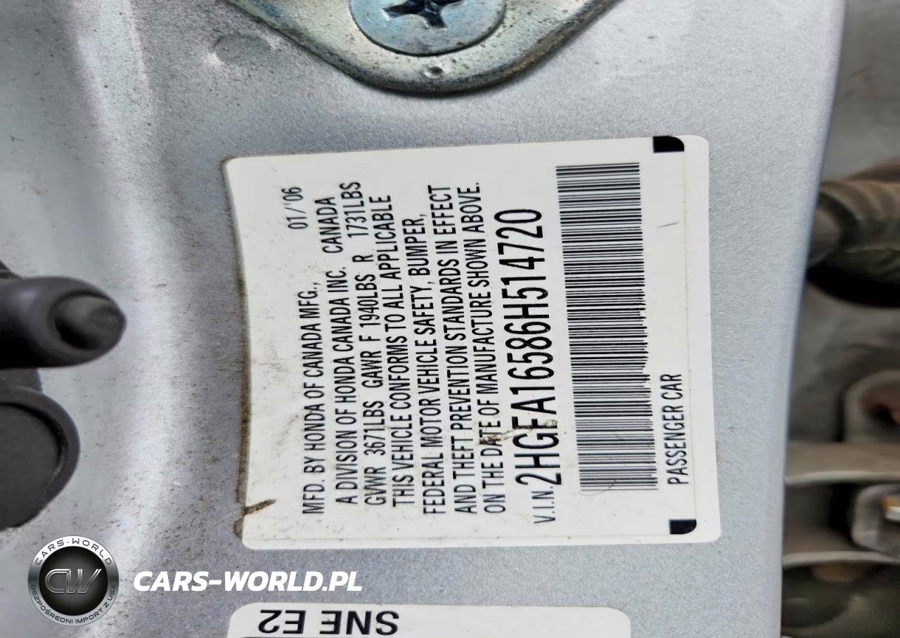 2006 Honda Civic Lx VIN:2HGFA16586H514720 - 12