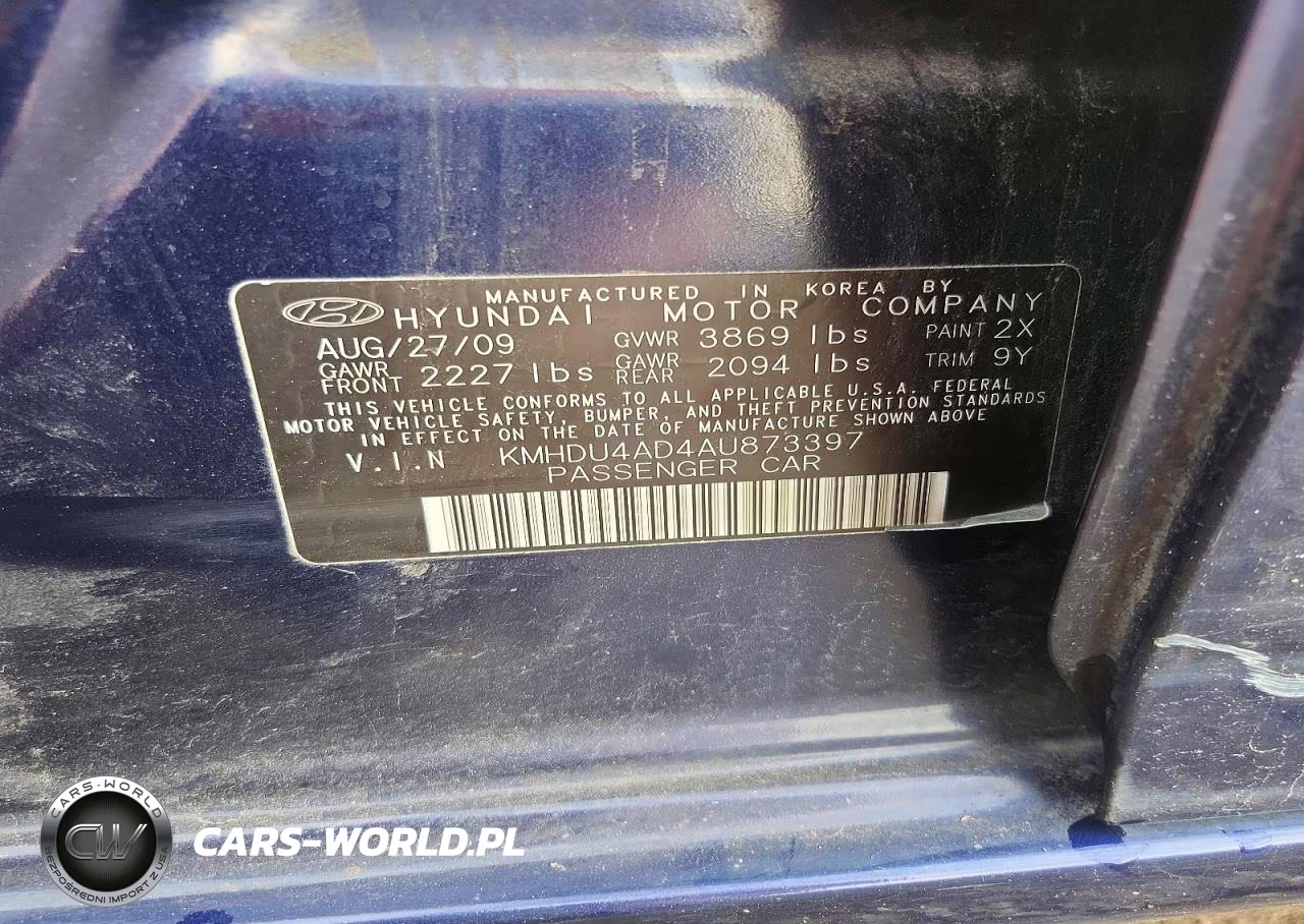 2010 Hyundai Elantra Gls VIN:KMHDU4AD4AU873397 - 12