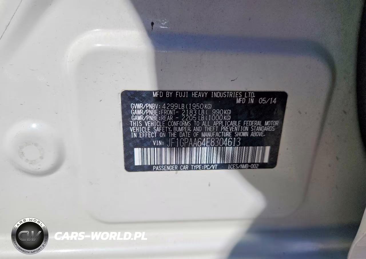 2014 Subaru Impreza VIN:JF1GPAA64E8304613 - 12