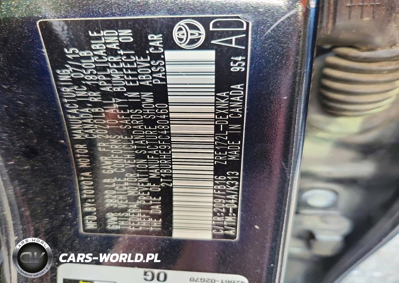 2015 Toyota Corolla Le VIN:2T1BURHE9FC480460 - 12
