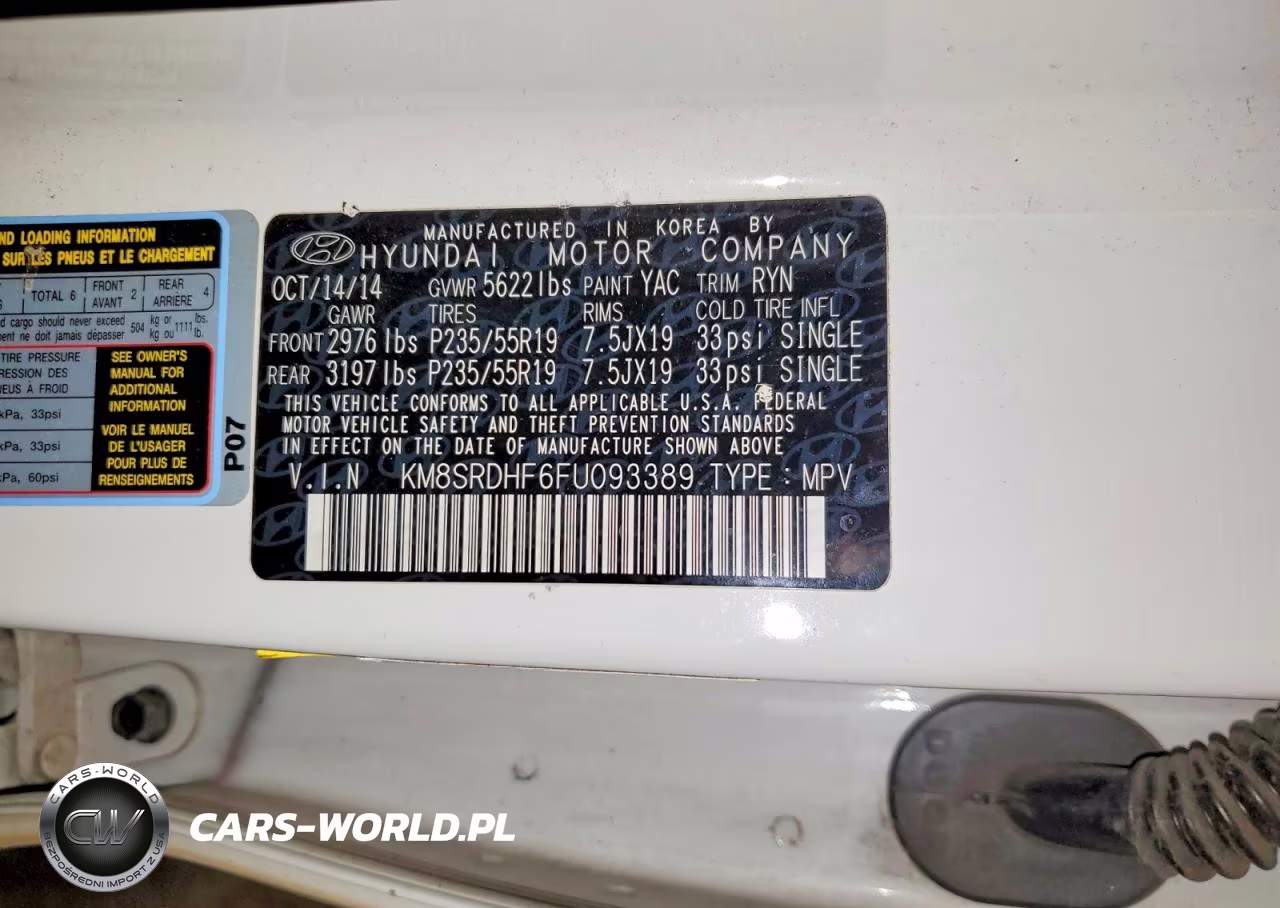 2015 Hyundai Santa Fe Limited VIN:KM8SRDHF6FU093389 - 13
