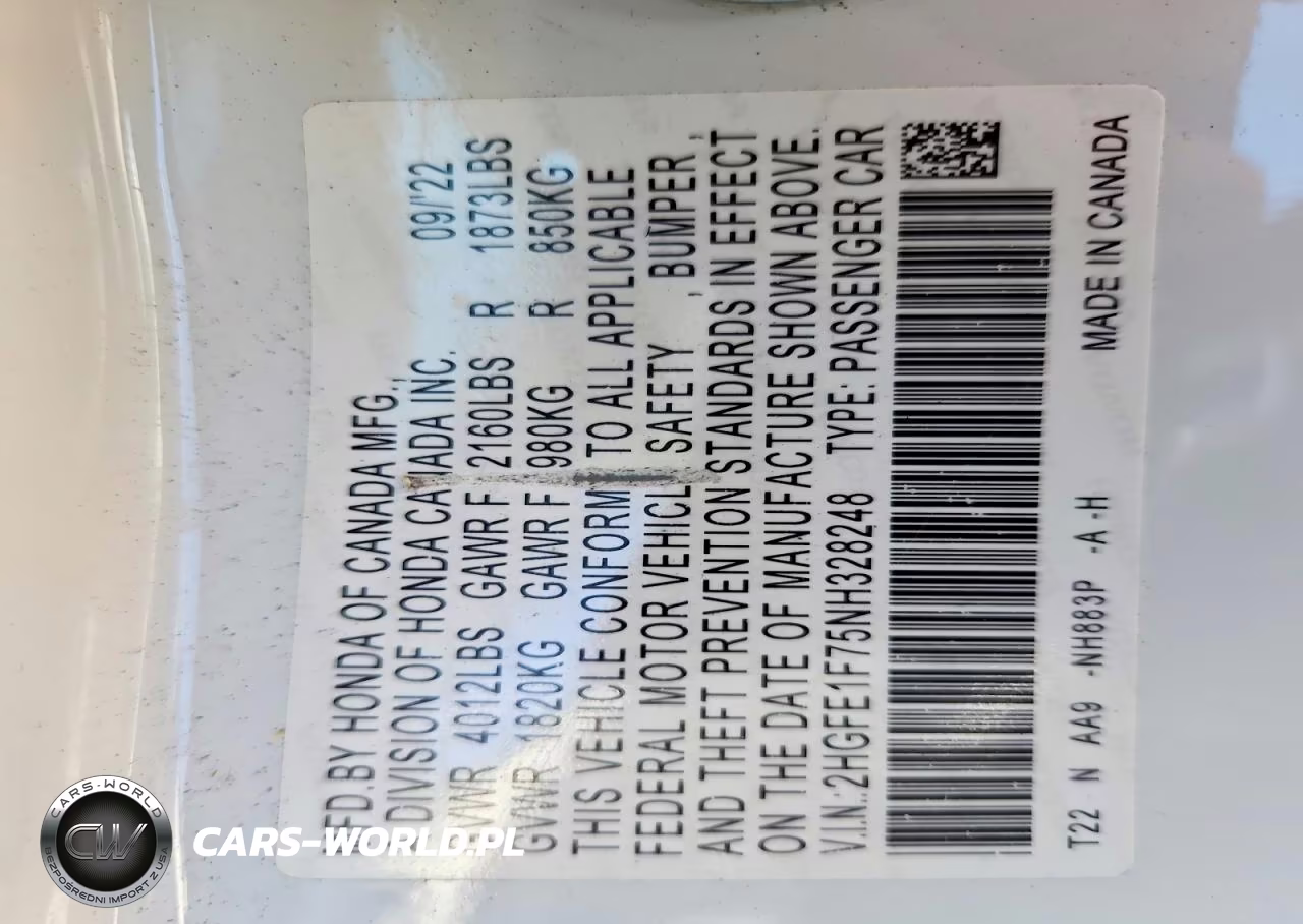 2022 Honda Civic Ex VIN:2HGFE1F75NH328248 - 12